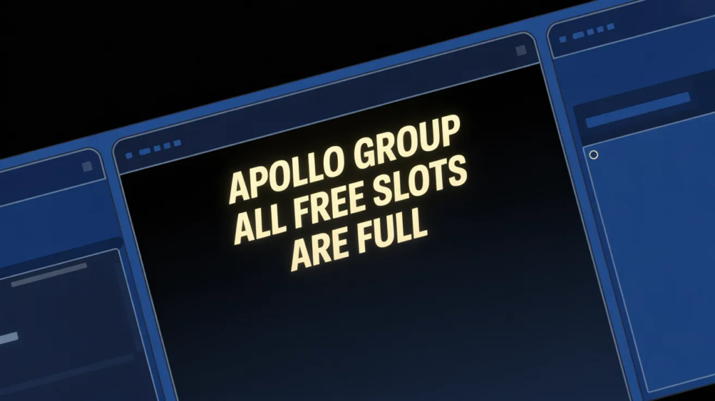 Apollo Group All Free Slots Are Full